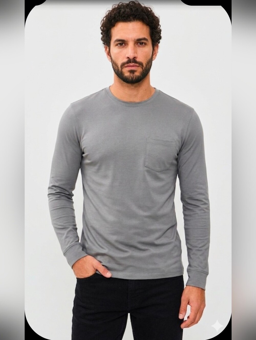 NWOT Kit and Ace Long-sleeve Crewneck Pocket T-shirt Size M